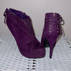Qapid Purple 4” Ancle Booties Heels